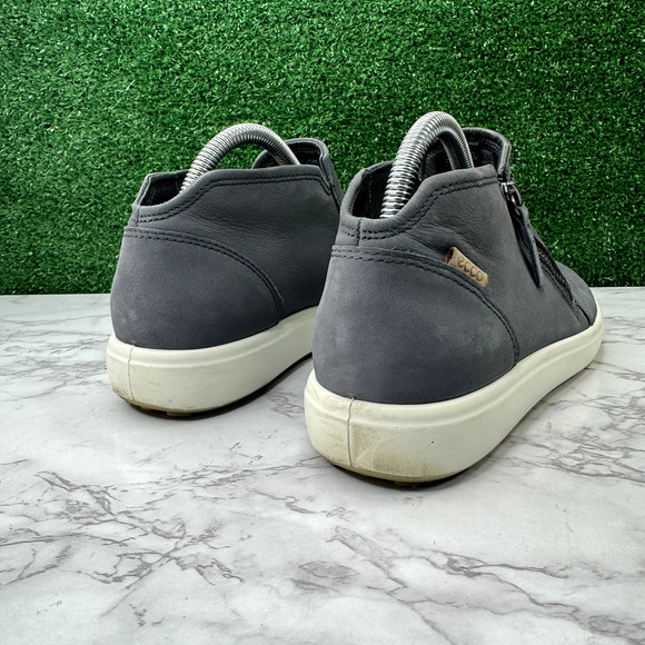 Ecco Soft 7 Low Bootie Dark Shadow Shoes Women's Size 10 Slip On Zip - Picture 4 of 10